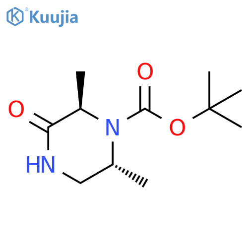 tert-butyl (2R,6R)-2,6-dimethyl-3-oxo-piperazine-1-carboxylate structure