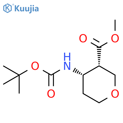 methyl (3S,4S)-4-(tert-butoxycarbonylamino)tetrahydropyran-3-carboxylate structure