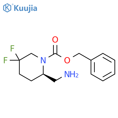 benzyl (2R)-2-(aminomethyl)-5,5-difluoro-piperidine-1-carboxylate structure
