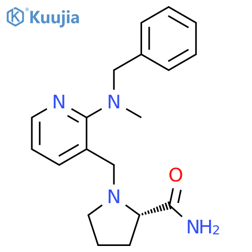 (2S)-1-[[2-[benzyl(methyl)amino]-3-pyridyl]methyl]pyrrolidine-2-carboxamide structure