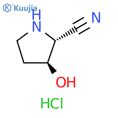 (2R,3S)-3-hydroxypyrrolidine-2-carbonitrile;hydrochloride structure
