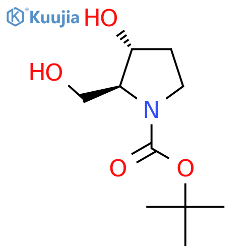 trans-3-Hydroxy-2-hydroxymethyl-pyrrolidine-1-carboxylic acid tert-butyl ester structure