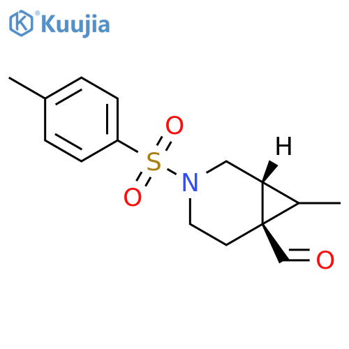 (1R,6R)-7-methyl-3-(p-tolylsulfonyl)-3-azabicyclo[4.1.0]heptane-6-carbaldehyde structure
