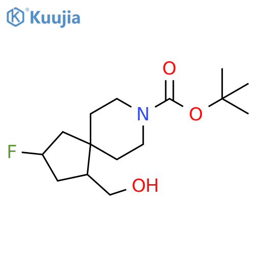tert-butyl 2-fluoro-4-(hydroxymethyl)-8-azaspiro[4.5]decane-8-carboxylate structure