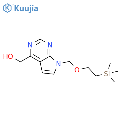 [7-(2-trimethylsilylethoxymethyl)pyrrolo[2,3-d]pyrimidin-4-yl]methanol structure