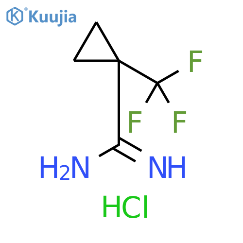 1-(trifluoromethyl)cyclopropanecarboxamidine;hydrochloride structure