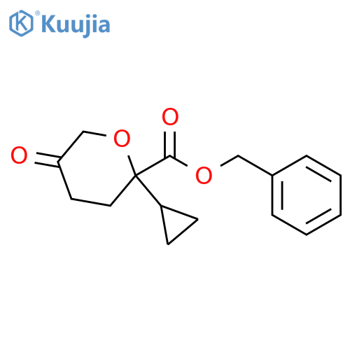 benzyl 2-cyclopropyl-5-oxooxane-2-carboxylate structure