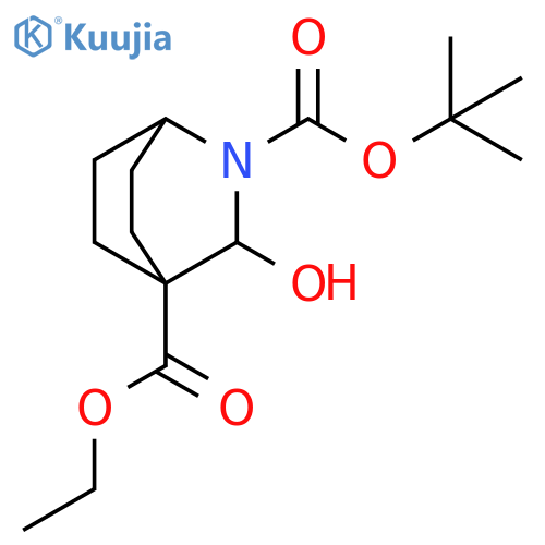 O2-tert-butyl O4-ethyl 3-hydroxy-2-azabicyclo[2.2.2]octane-2,4-dicarboxylate structure