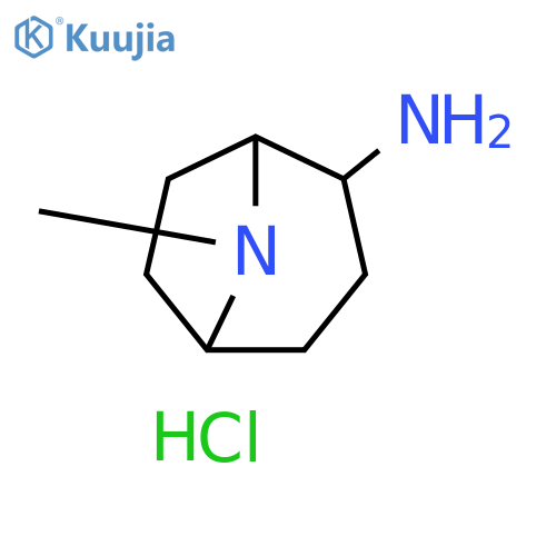 8-Azabicyclo[3.2.1]octan-2-amine, 8-methyl-, hydrochloride (1:2) structure