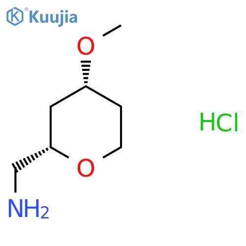 rac-(2R,4S)-4-methoxyoxan-2-ylmethanamine hydrochloride, cis structure