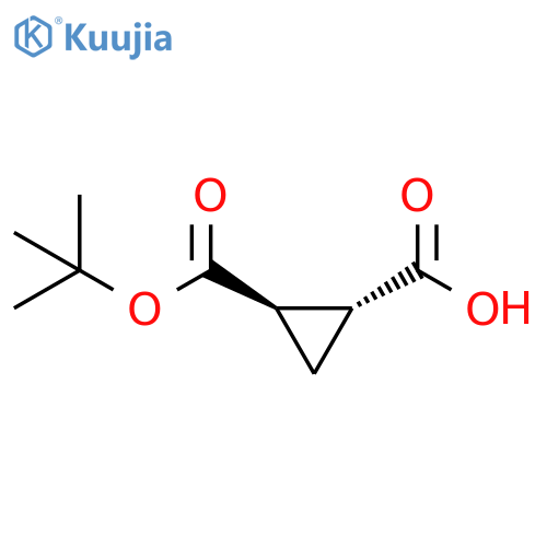 1,2-Cyclopropanedicarboxylic acid, 1-(1,1-dimethylethyl) ester, (1R,2R)-rel- structure