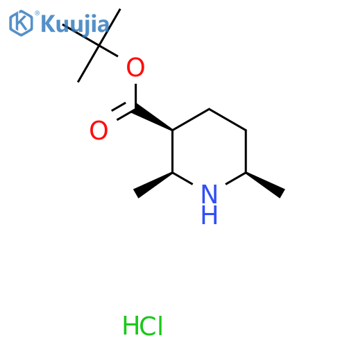 rac-tert-butyl (2R,3R,6S)-2,6-dimethylpiperidine-3-carboxylate hydrochloride structure