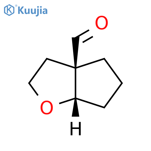 rel-(3aR,6aS)-Hexahydro-3aH-cyclopenta[b]furan-3a-carboxaldehyde structure