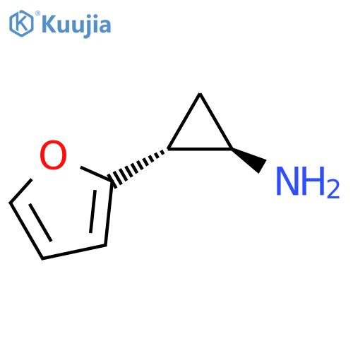 rac-(1R,2R)-2-(furan-2-yl)cyclopropan-1-amine structure