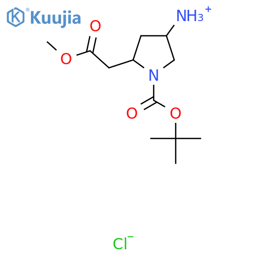 tert-butyl 4-amino-2-(2-methoxy-2-oxoethyl)pyrrolidine-1-carboxylate hydrochloride structure