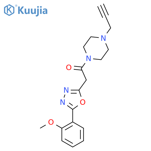 2-[5-(2-Methoxyphenyl)-1,3,4-oxadiazol-2-yl]-1-[4-(prop-2-yn-1-yl)piperazin-1-yl]ethan-1-one structure