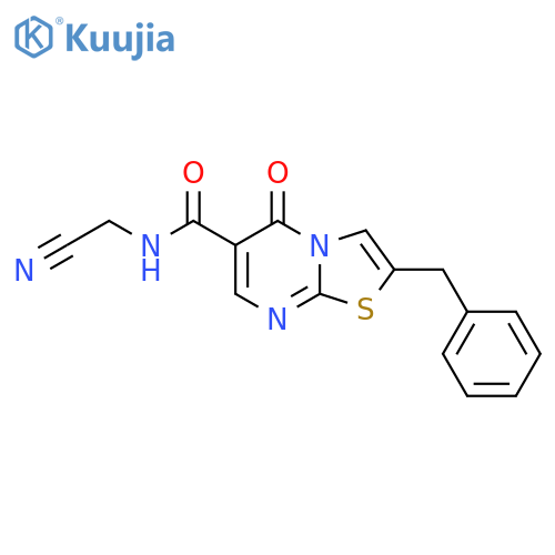 2-benzyl-N-(cyanomethyl)-5-oxo-5H-[1,3]thiazolo[3,2-a]pyrimidine-6-carboxamide structure
