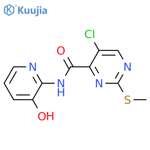5-chloro-N-(3-hydroxypyridin-2-yl)-2-(methylsulfanyl)pyrimidine-4-carboxamide structure