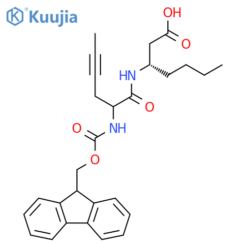 (3S)-3-2-({(9H-fluoren-9-yl)methoxycarbonyl}amino)hex-4-ynamidoheptanoic acid structure