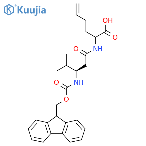 2-(3R)-3-({(9H-fluoren-9-yl)methoxycarbonyl}amino)-4-methylpentanamidohex-5-enoic acid structure