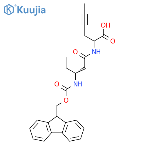 2-(3R)-3-({(9H-fluoren-9-yl)methoxycarbonyl}amino)pentanamidohex-4-ynoic acid structure
