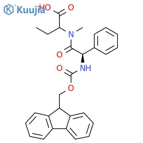 2-(2R)-2-({(9H-fluoren-9-yl)methoxycarbonyl}amino)-N-methyl-2-phenylacetamidobutanoic acid structure