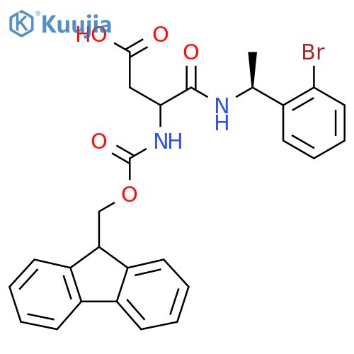3-{(1S)-1-(2-bromophenyl)ethylcarbamoyl}-3-({(9H-fluoren-9-yl)methoxycarbonyl}amino)propanoic acid structure