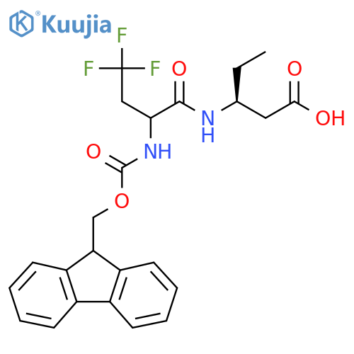 (3S)-3-2-({(9H-fluoren-9-yl)methoxycarbonyl}amino)-4,4,4-trifluorobutanamidopentanoic acid structure