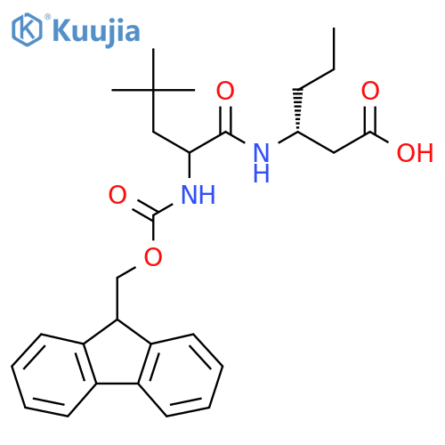 (3R)-3-2-({(9H-fluoren-9-yl)methoxycarbonyl}amino)-4,4-dimethylpentanamidohexanoic acid structure