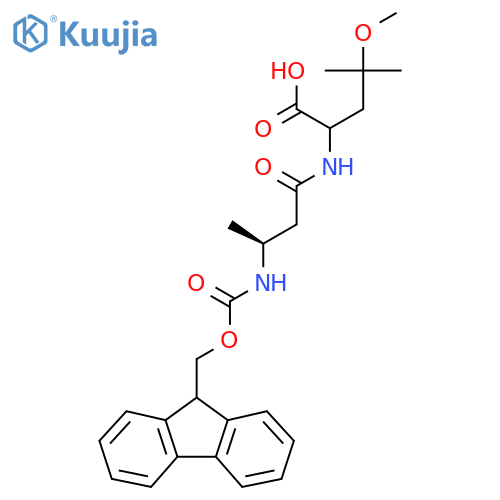 2-(3S)-3-({(9H-fluoren-9-yl)methoxycarbonyl}amino)butanamido-4-methoxy-4-methylpentanoic acid structure