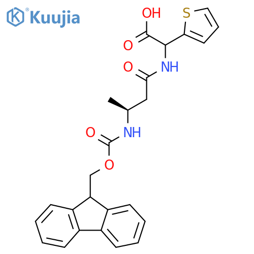 2-(3S)-3-({(9H-fluoren-9-yl)methoxycarbonyl}amino)butanamido-2-(thiophen-2-yl)acetic acid structure