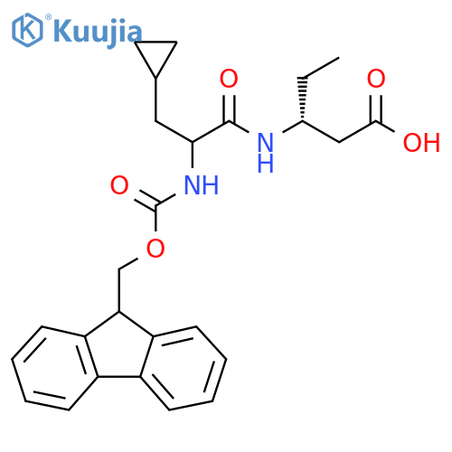 (3R)-3-3-cyclopropyl-2-({(9H-fluoren-9-yl)methoxycarbonyl}amino)propanamidopentanoic acid structure