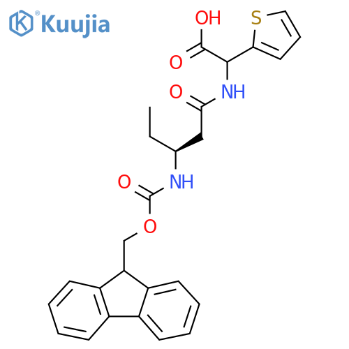 2-(3S)-3-({(9H-fluoren-9-yl)methoxycarbonyl}amino)pentanamido-2-(thiophen-2-yl)acetic acid structure