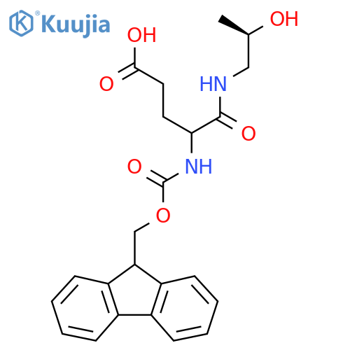 4-({(9H-fluoren-9-yl)methoxycarbonyl}amino)-4-{(2R)-2-hydroxypropylcarbamoyl}butanoic acid structure