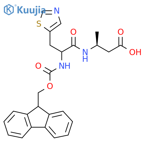 (3S)-3-2-({(9H-fluoren-9-yl)methoxycarbonyl}amino)-3-(1,3-thiazol-5-yl)propanamidobutanoic acid structure