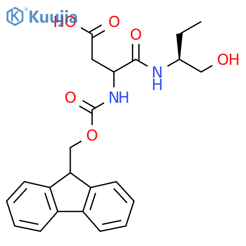 3-({(9H-fluoren-9-yl)methoxycarbonyl}amino)-3-{(2S)-1-hydroxybutan-2-ylcarbamoyl}propanoic acid structure