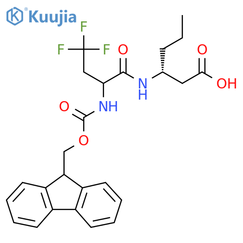 (3R)-3-2-({(9H-fluoren-9-yl)methoxycarbonyl}amino)-4,4,4-trifluorobutanamidohexanoic acid structure