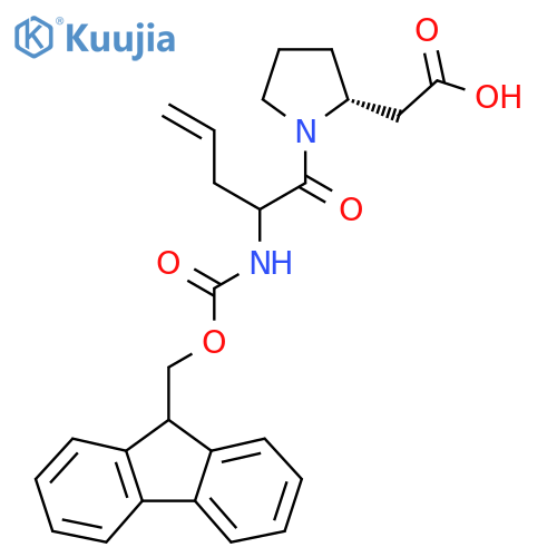 2-(2R)-1-2-({(9H-fluoren-9-yl)methoxycarbonyl}amino)pent-4-enoylpyrrolidin-2-ylacetic acid structure