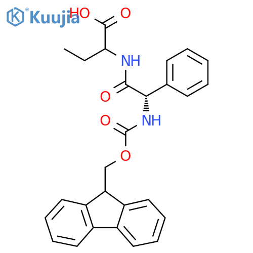 2-(2S)-2-({(9H-fluoren-9-yl)methoxycarbonyl}amino)-2-phenylacetamidobutanoic acid structure