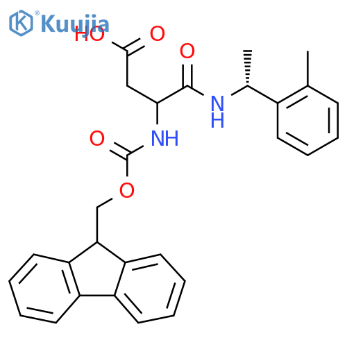 3-({(9H-fluoren-9-yl)methoxycarbonyl}amino)-3-{(1R)-1-(2-methylphenyl)ethylcarbamoyl}propanoic acid structure