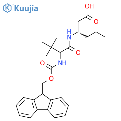(3S)-3-2-({(9H-fluoren-9-yl)methoxycarbonyl}amino)-3,3-dimethylbutanamidohexanoic acid structure