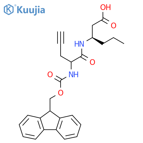 (3R)-3-2-({(9H-fluoren-9-yl)methoxycarbonyl}amino)pent-4-ynamidohexanoic acid structure