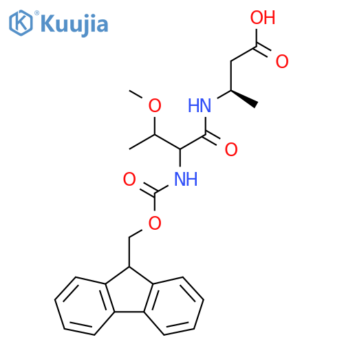 (3R)-3-2-({(9H-fluoren-9-yl)methoxycarbonyl}amino)-3-methoxybutanamidobutanoic acid structure