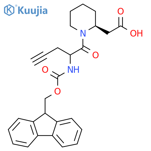 2-(2S)-1-2-({(9H-fluoren-9-yl)methoxycarbonyl}amino)pent-4-ynoylpiperidin-2-ylacetic acid structure