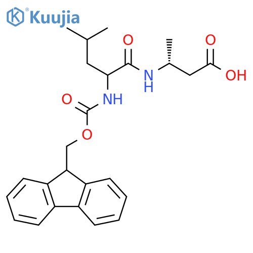 (3R)-3-2-({(9H-fluoren-9-yl)methoxycarbonyl}amino)-4-methylpentanamidobutanoic acid structure