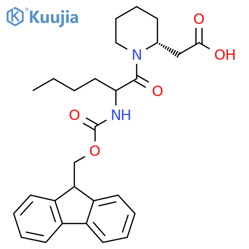2-(2R)-1-2-({(9H-fluoren-9-yl)methoxycarbonyl}amino)hexanoylpiperidin-2-ylacetic acid structure