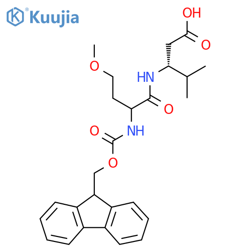 (3R)-3-2-({(9H-fluoren-9-yl)methoxycarbonyl}amino)-4-methoxybutanamido-4-methylpentanoic acid structure