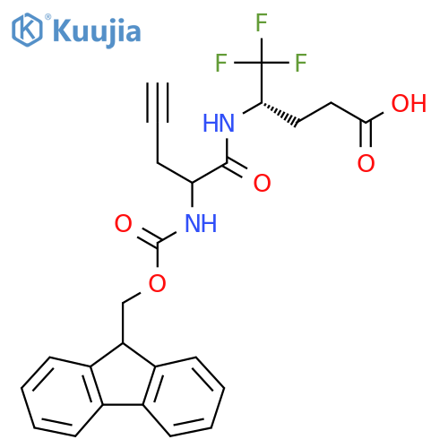 (4S)-4-2-({(9H-fluoren-9-yl)methoxycarbonyl}amino)pent-4-ynamido-5,5,5-trifluoropentanoic acid structure