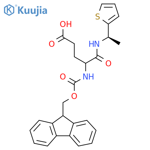4-({(9H-fluoren-9-yl)methoxycarbonyl}amino)-4-{(1R)-1-(thiophen-2-yl)ethylcarbamoyl}butanoic acid structure