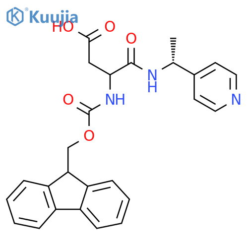 3-({(9H-fluoren-9-yl)methoxycarbonyl}amino)-3-{(1R)-1-(pyridin-4-yl)ethylcarbamoyl}propanoic acid structure
